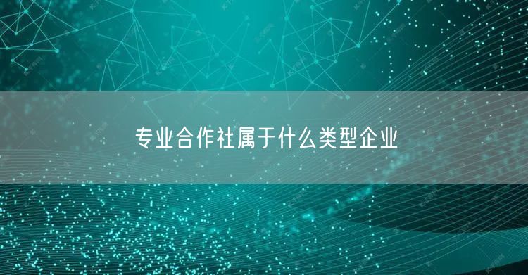 专业合作社属于什么类型企业