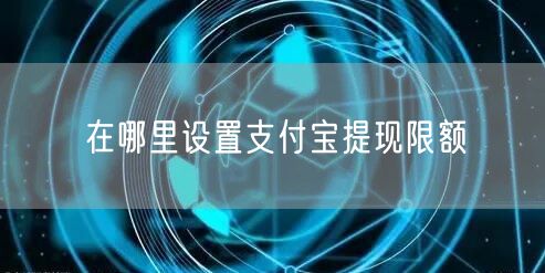 在哪里设置支付宝提现限额