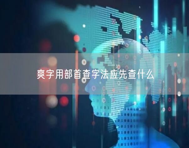 爽字用部首查字法应先查什么