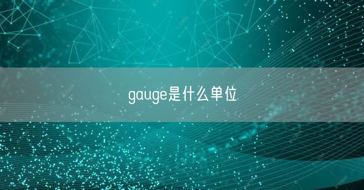 gauge是什么单位