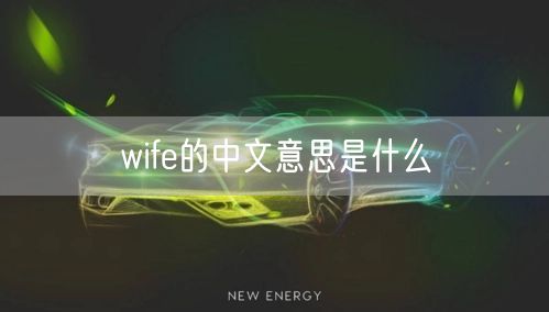wife的中文意思是什么