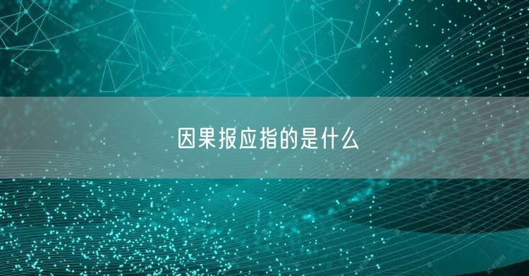 因果报应指的是什么