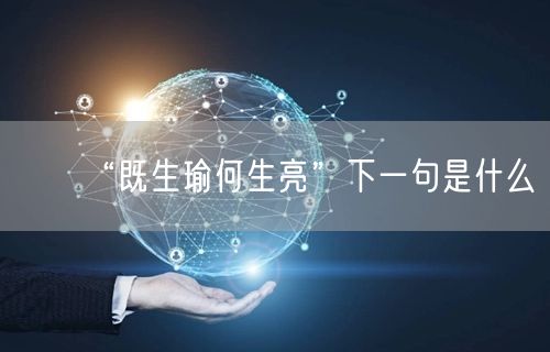 “既生瑜何生亮”下一句是什么 “既生瑜何生亮”下一句是什么