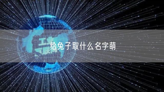 给兔子取什么名字萌 给兔子取什么名字萌
