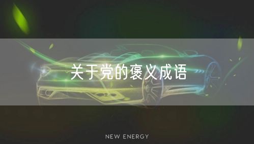关于党的褒义成语