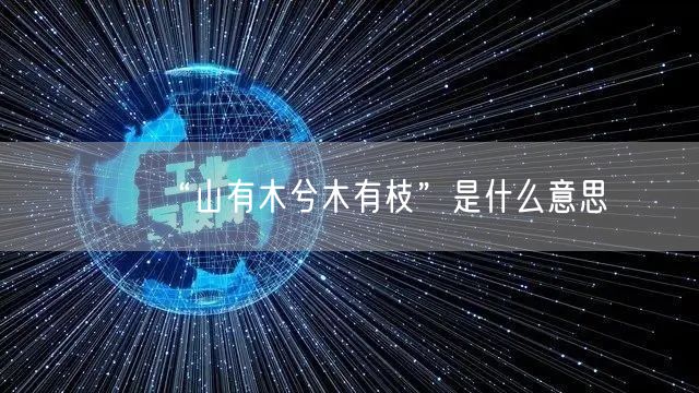 “山有木兮木有枝”是什么意思