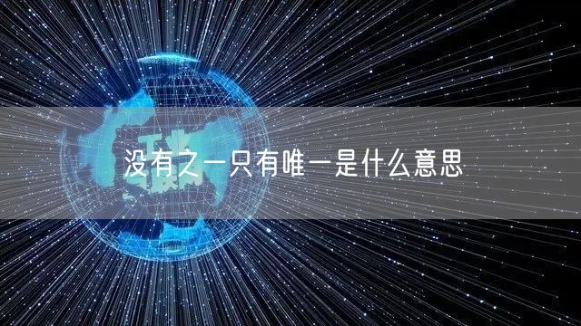 没有之一只有唯一是什么意思