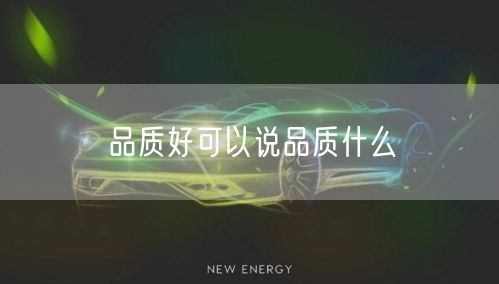 品质好可以说品质什么
