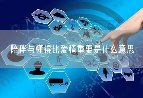 陪伴与懂得比爱情重要是什么意思